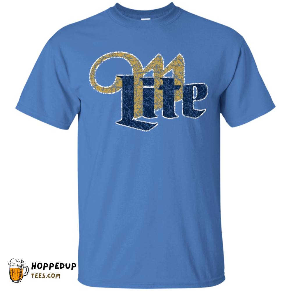 Miller Lite Custom Worn Label Pattern Tee HU Miller Lite Custom Worn Label Pattern Tee HU
