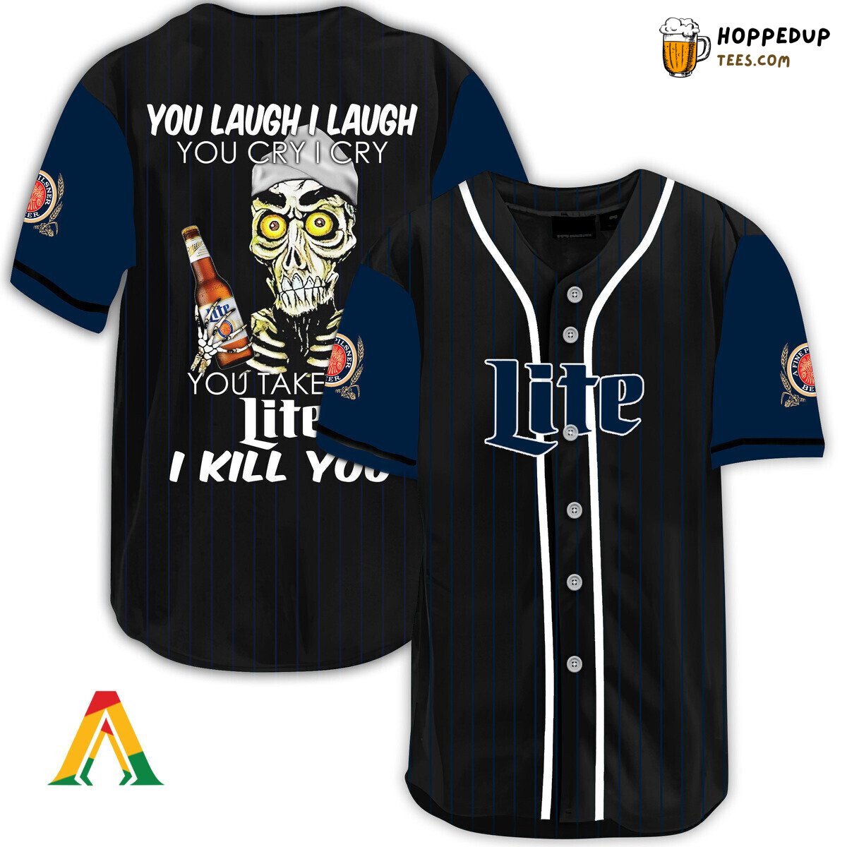 Miller Lite Defender Baseball Jersey Unique Laugh Cry Distinctive Design