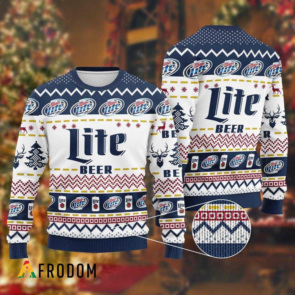 Miller Lite Designer Christmas Sweater HU Miller Lite Designer Christmas Sweater HU
