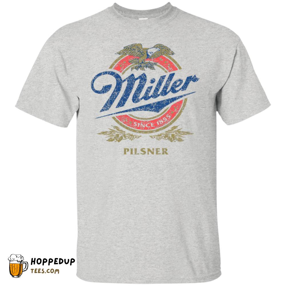 Miller Lite Distinct Worn Label Pattern T-Shirt HU
