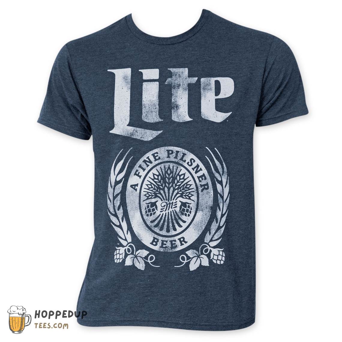 Miller Lite Distressed Navy Blue Custom T Shirt