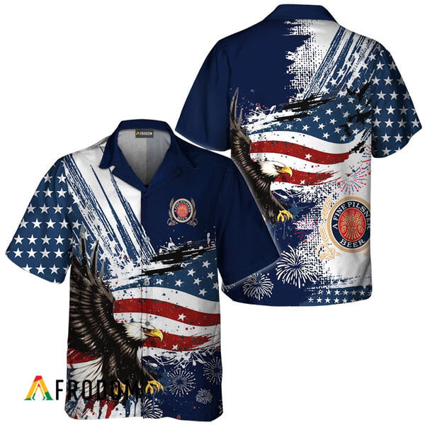 Miller Lite Eagle Hawaiian Shirt For Fourth Of July HU