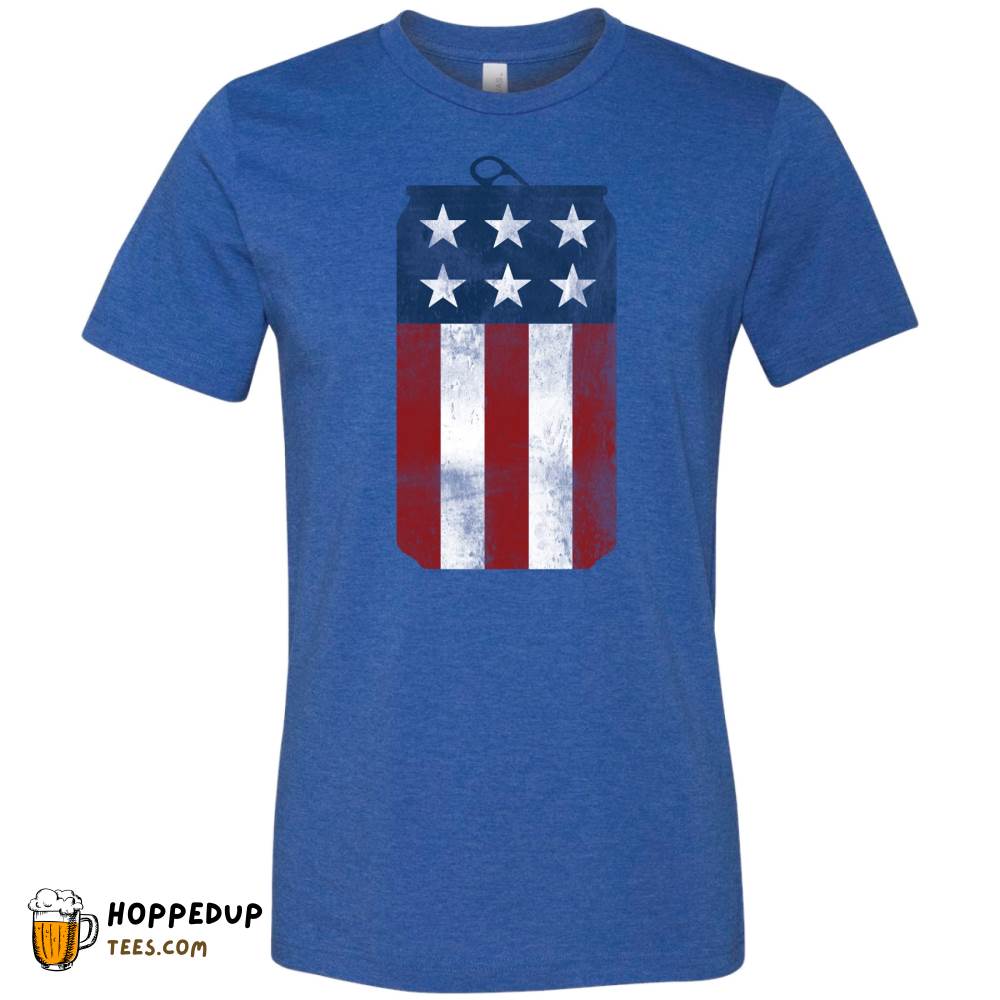 Miller Lite Flag Can Heather True Royal Tee HU Miller Lite Flag Can Heather True Royal Tee HU