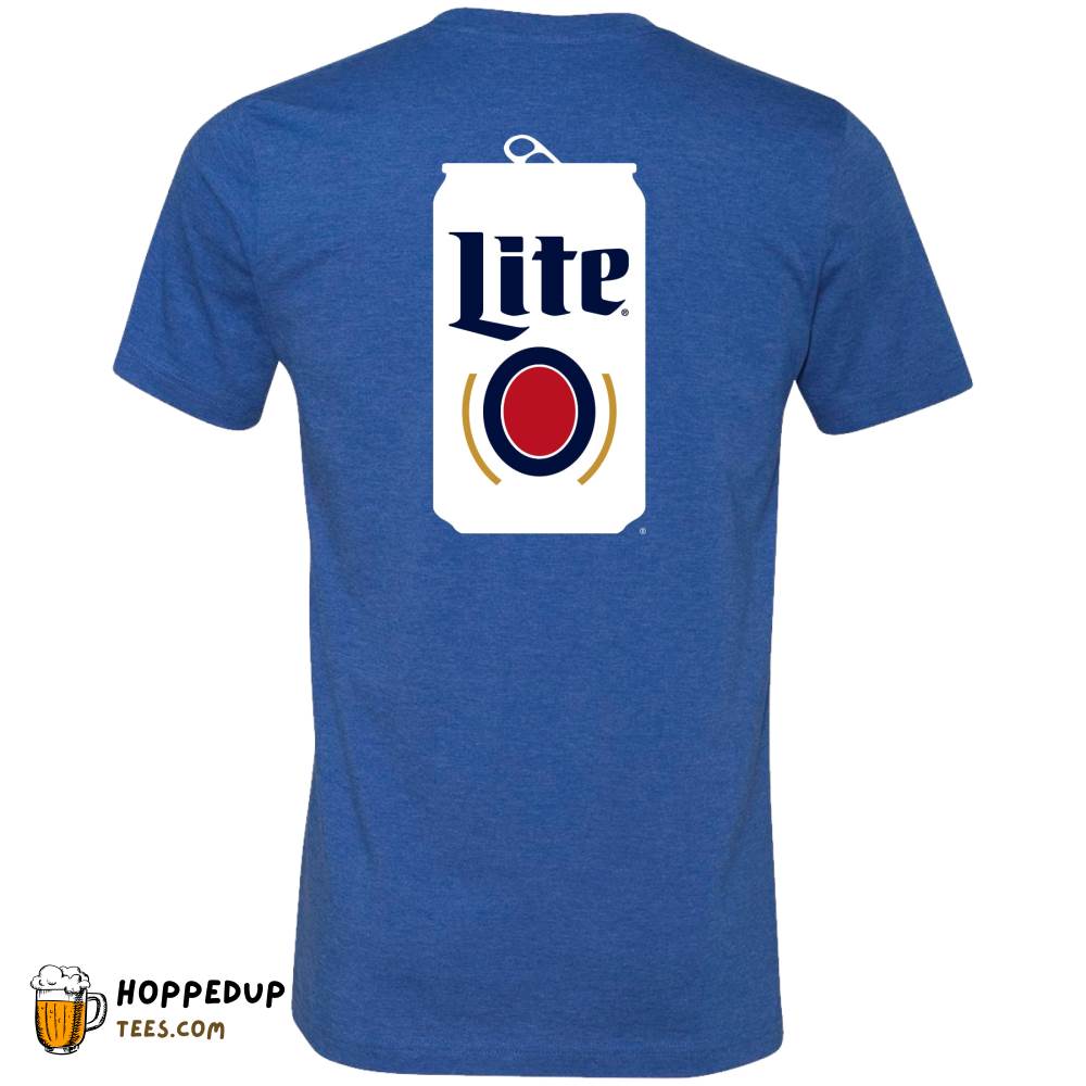Miller Lite Flag Can Heather True Royal Tee HU