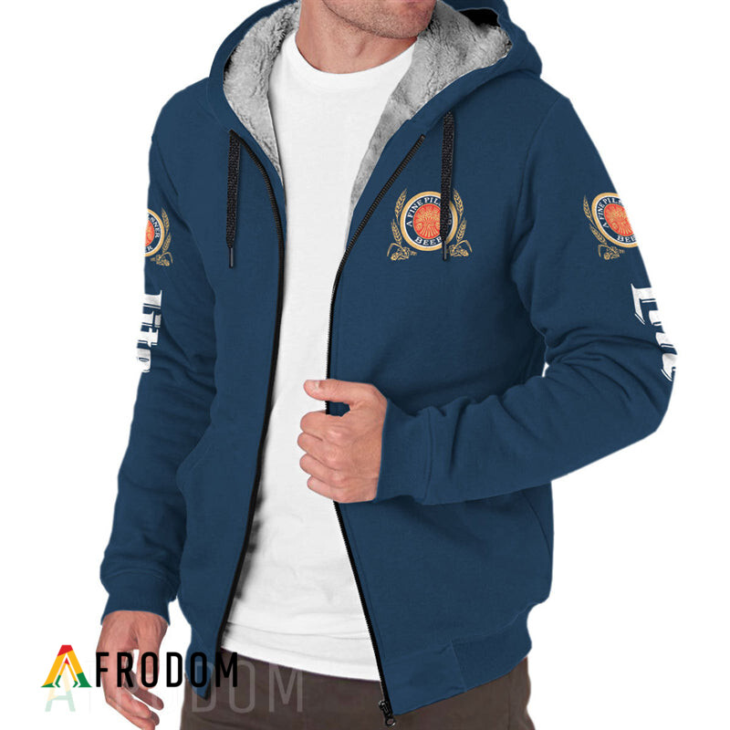 Miller Lite Fleece Zip Up Hoodie HU