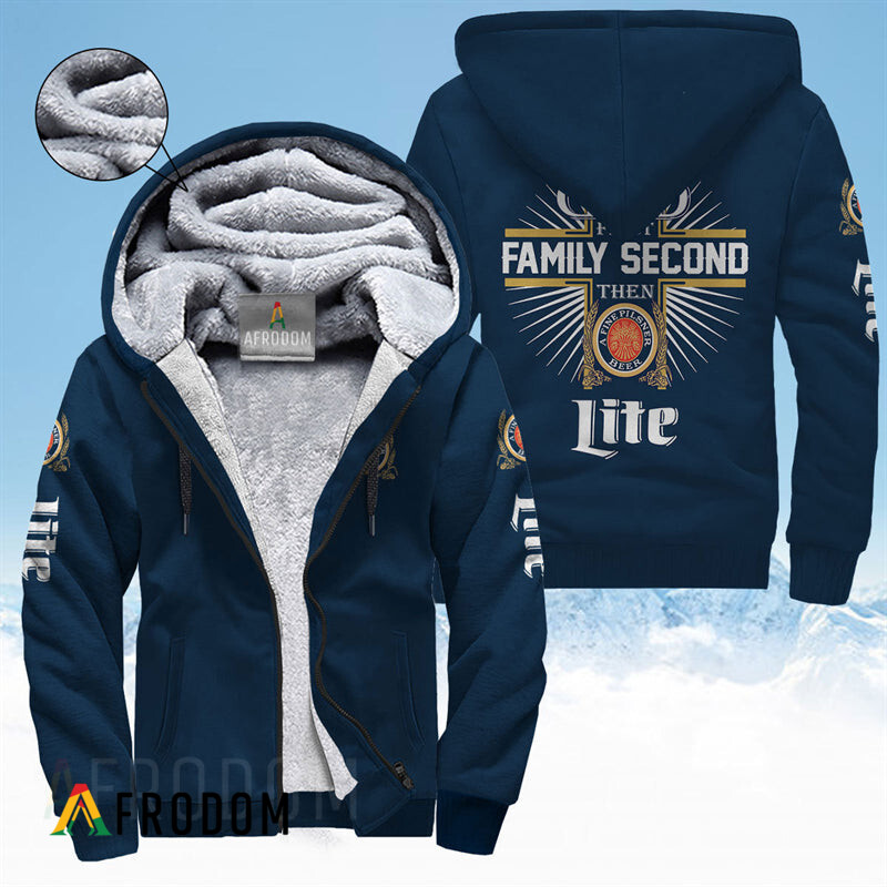 Miller Lite Fleece ZipUp Themed Hoodie HU