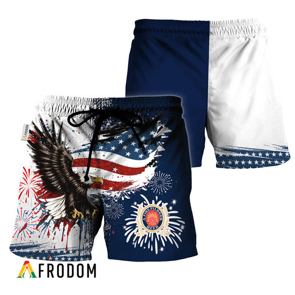Miller Lite Fourth Of July Eagle Hawaiian Shorts HU Miller Lite Fourth Of July Eagle Hawaiian Shorts HU