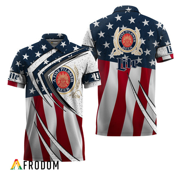Miller Lite Fourth Of July Esports Polo Shirt HU