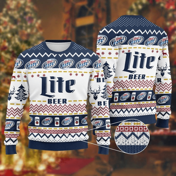 Miller Lite Limited-Edition Christmas Sweater HU Miller Lite Limited-Edition Christmas Sweater HU