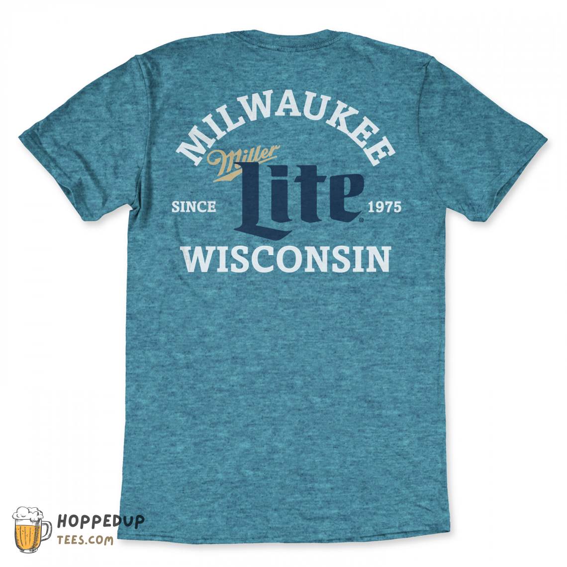 Miller Lite Milwaukee Wisconsin Blue Custom T Shirt