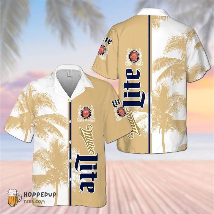 Miller Lite Palm Tree Custom Hawaiian Shirt
