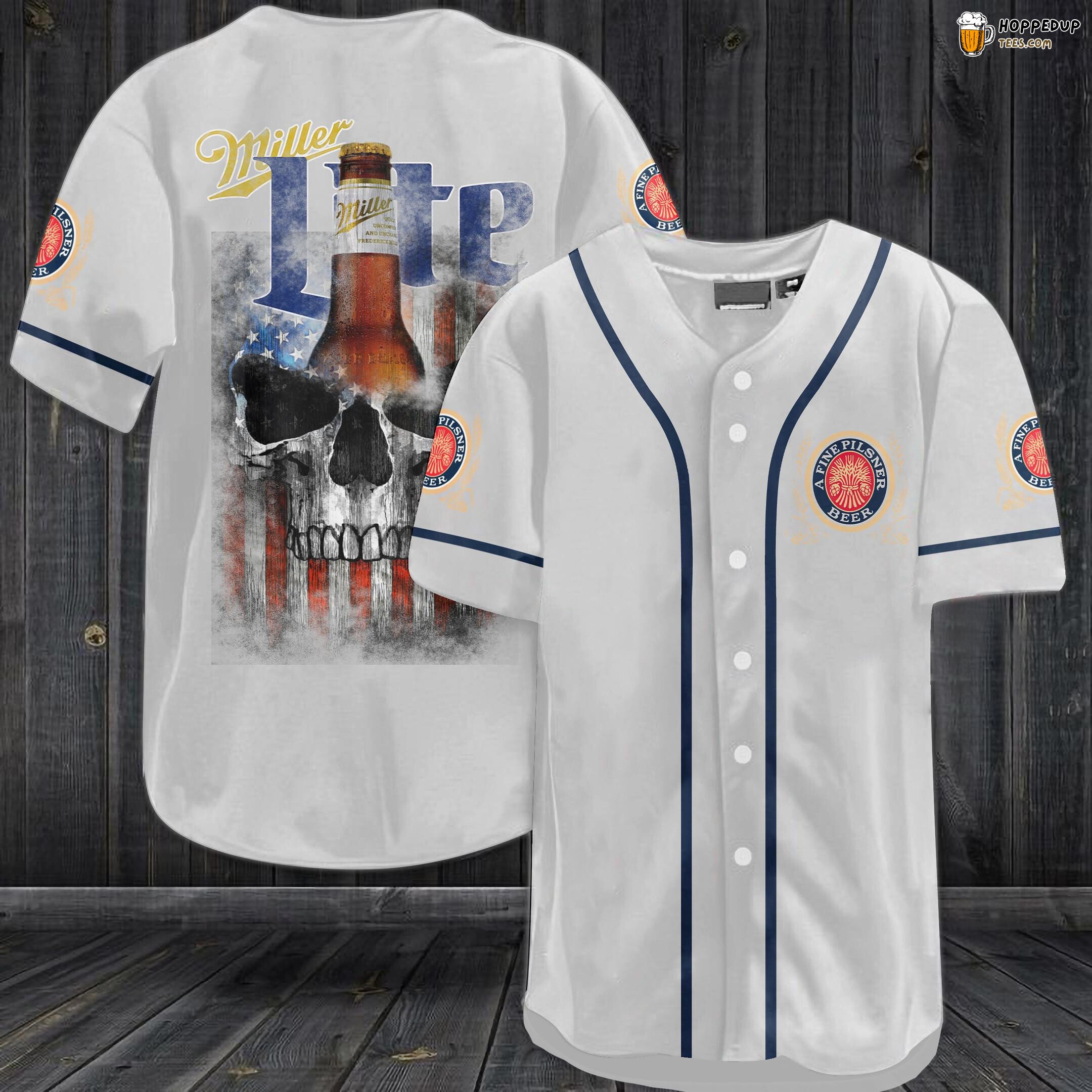 Miller Lite Themed Unisex Baseball Jersey Casual Drink Style