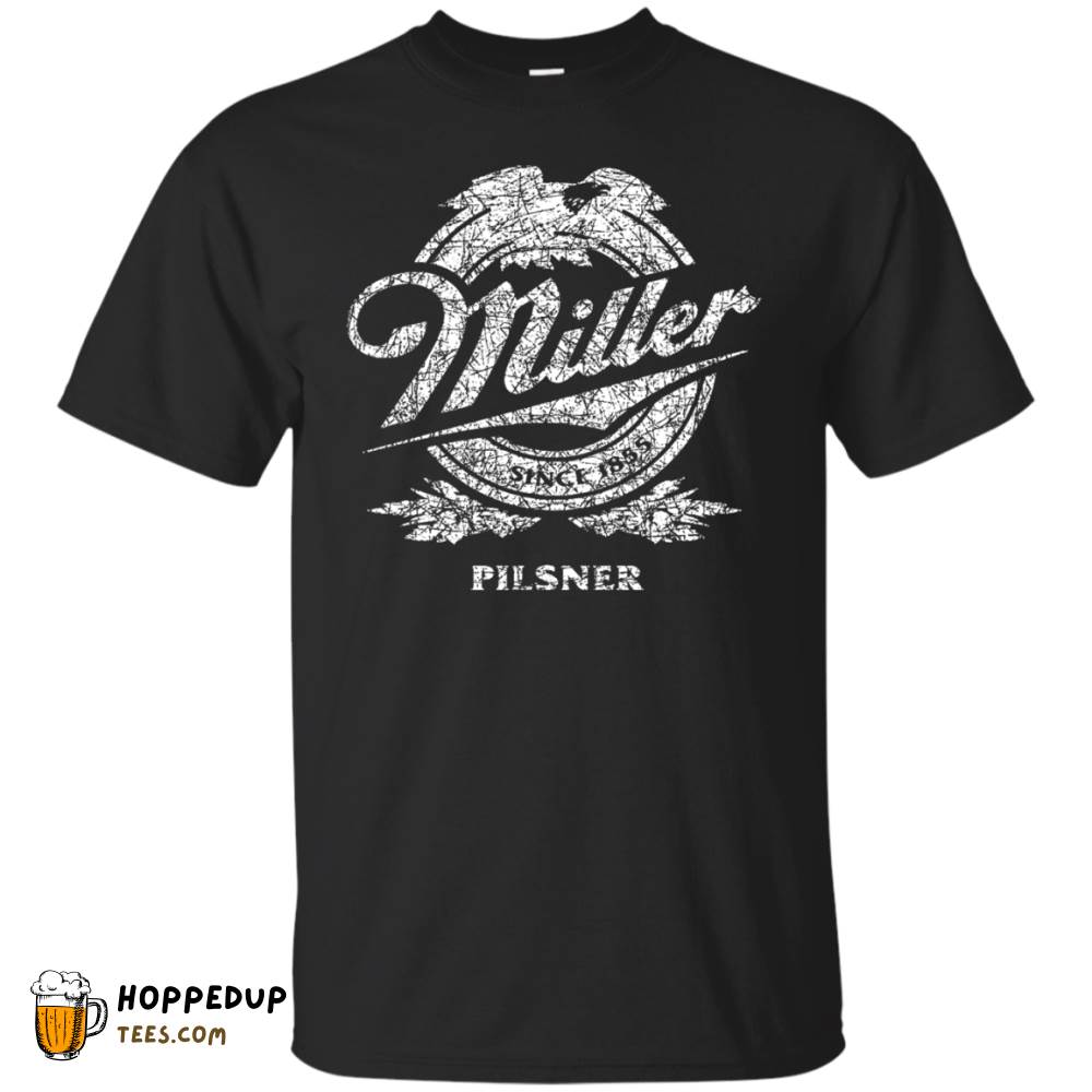 Miller Lite White Worn Label Pattern T-Shirt HU