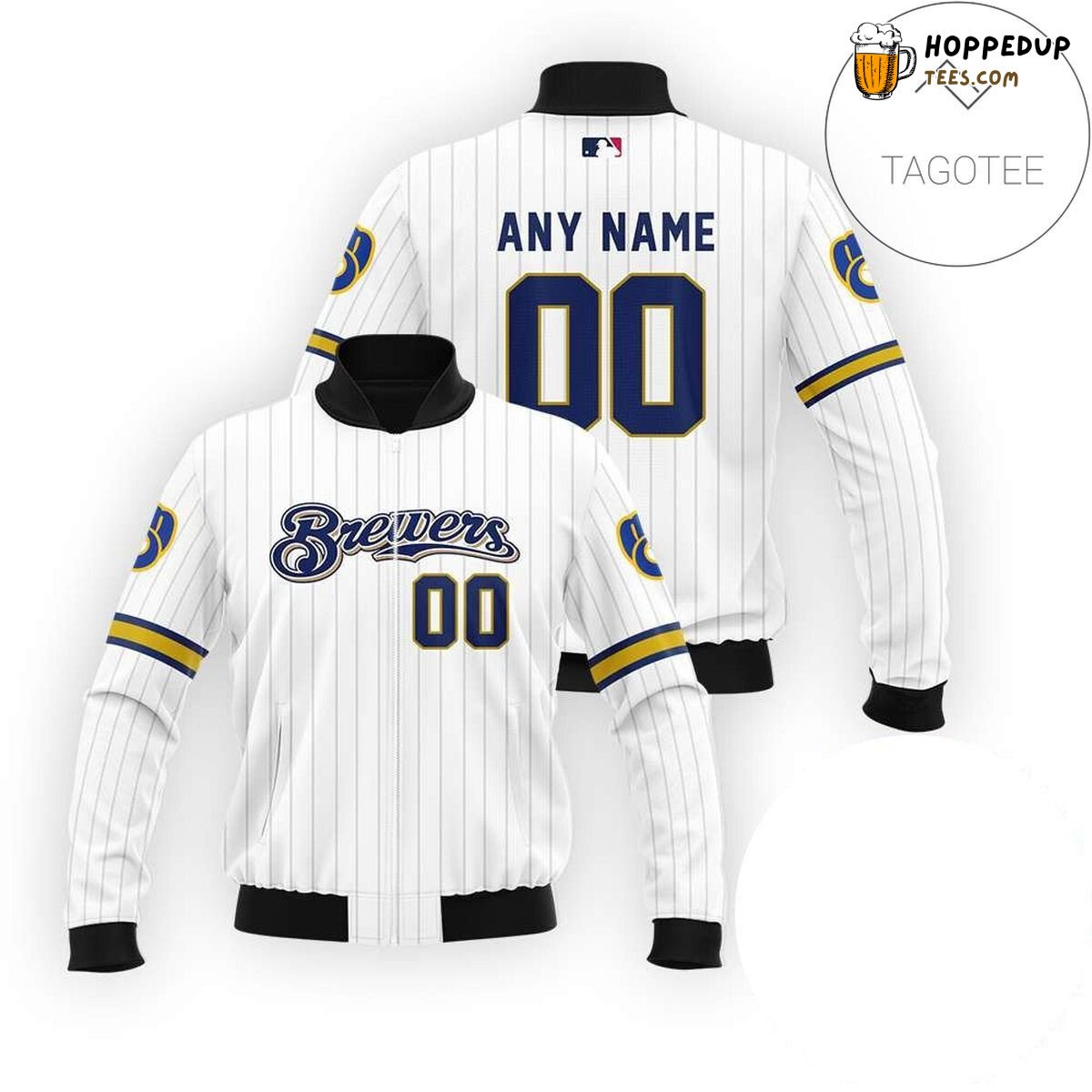 Milwaukee Brewers MLB Personalized Name Number Bomber Jacket