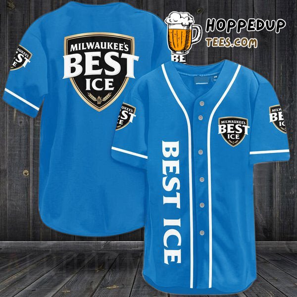 Milwaukee’s Best Ice Blue Baseball Jersey Unique Distinctive Design Look