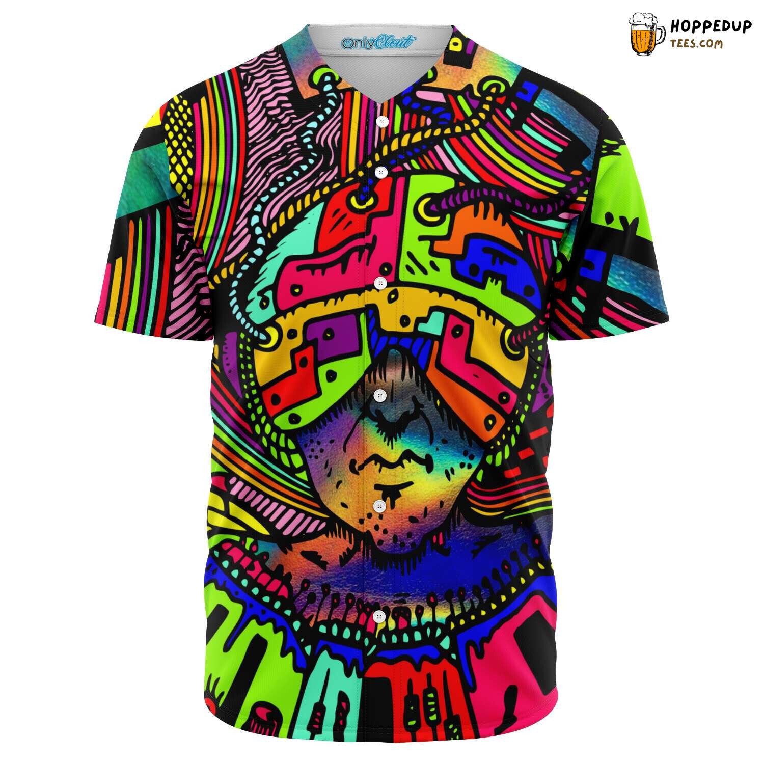 Mind Control Illusion 3D Print Baseball Jersey Tee Psychedelic Pattern