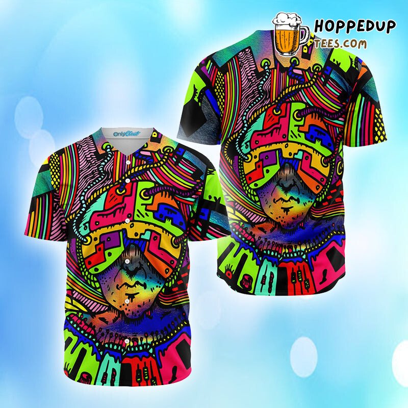 Mind Control Illusion 3D Print Baseball Jersey Tee Psychedelic Pattern Mind Control Illusion 3D Print Baseball Jersey Tee Psychedelic Pattern