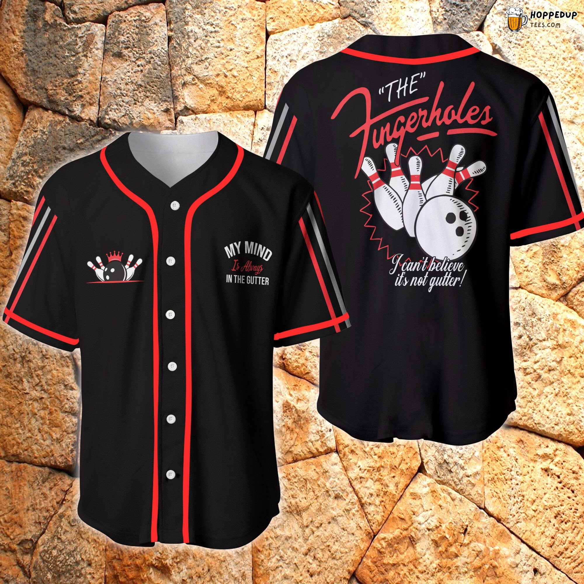 Mind Gutter Bowling Design Baseball Jersey Personalized Unique Distinctive