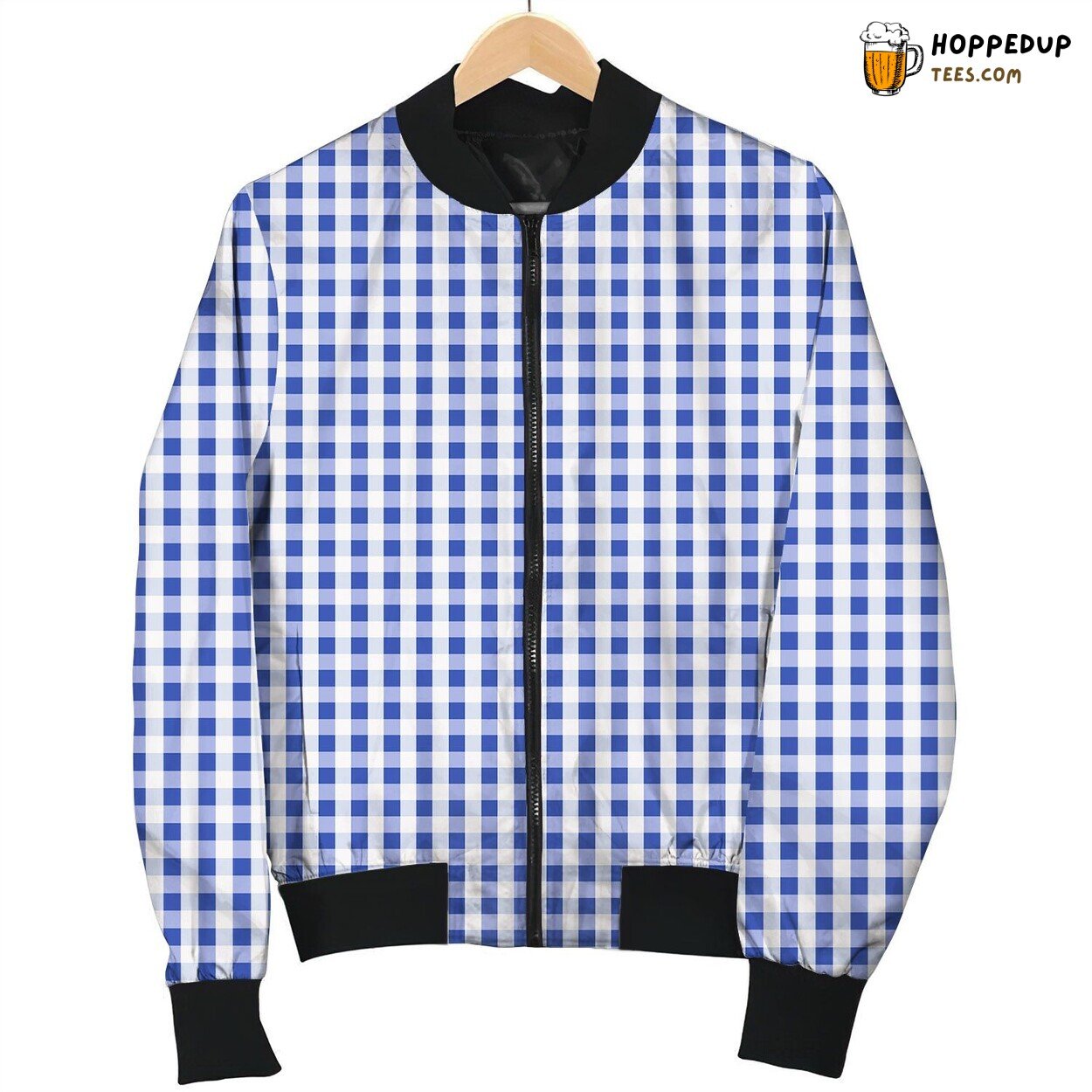 Mini Check Pattern Bomber Jacket