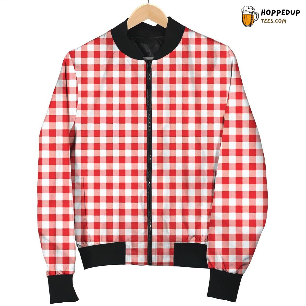 Mini Check Pattern Winter Bomber Jacket Classic Design Warmth