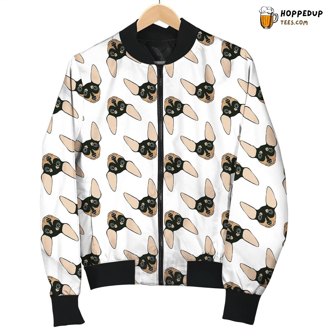 Miniature Pinscher Face Seamless Texture Bomber Jacket