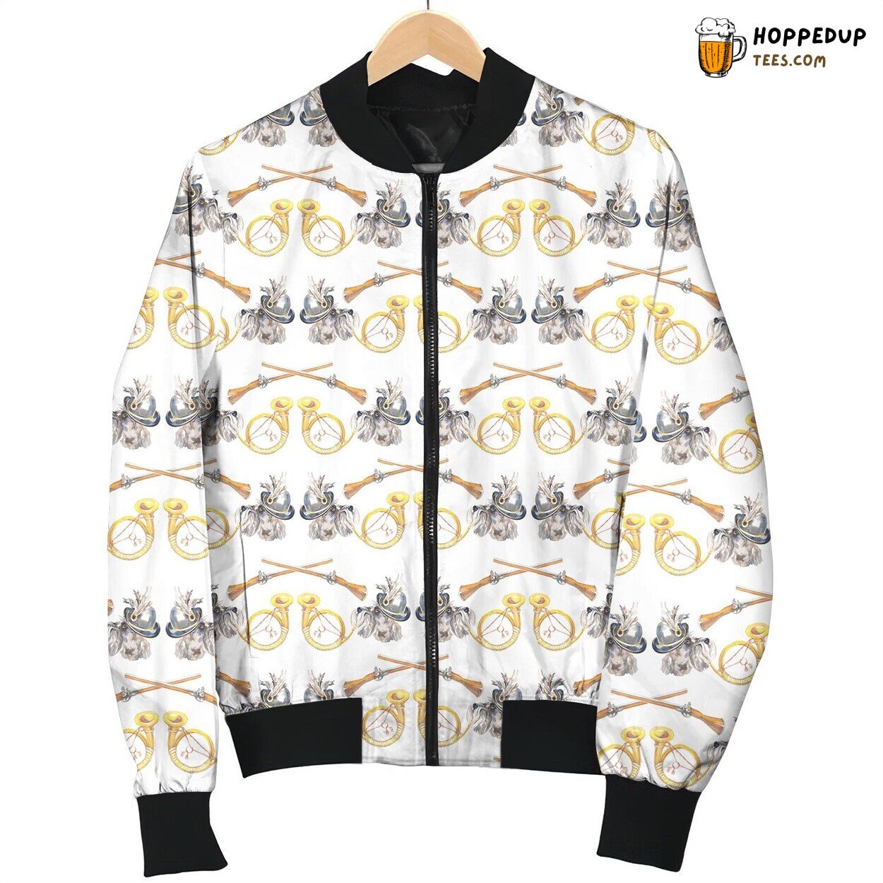 Miniature Schnauzer And Golden Horn Bomber Jacket