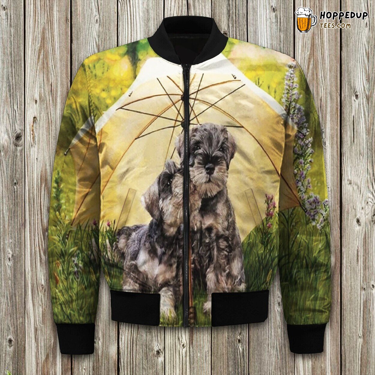 Miniature Schnauzer Kissing You Bomber Jacket