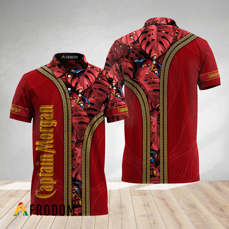 Minimalist Monstera Aloha Captain Morgan Polo Shirt HU