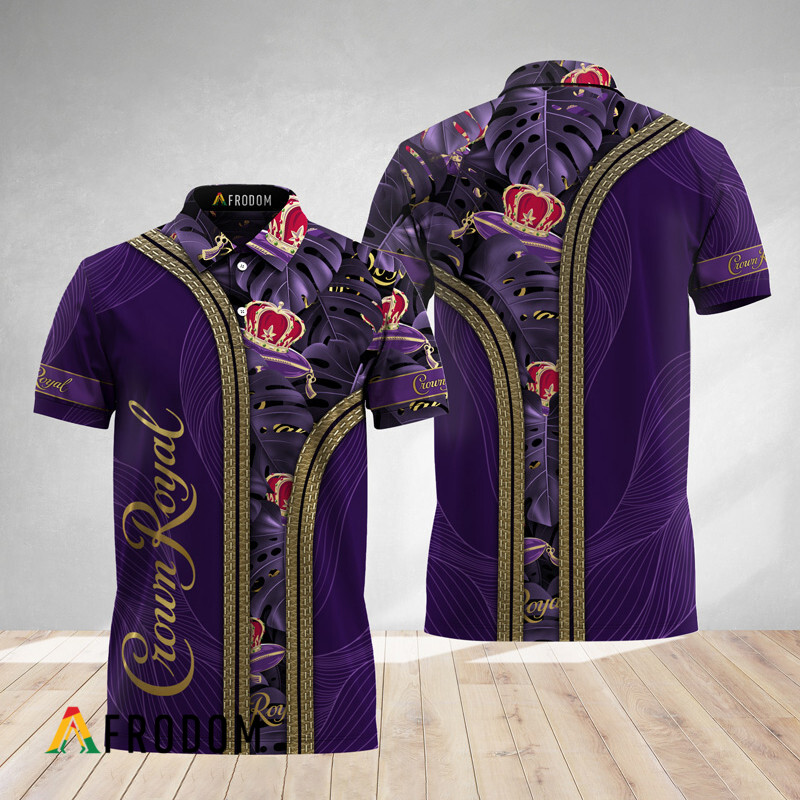 Minimalist Monstera Aloha Crown Royal Polo Shirt HU