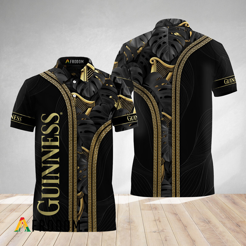 Minimalist Monstera Aloha Guinness Polo Shirt HU