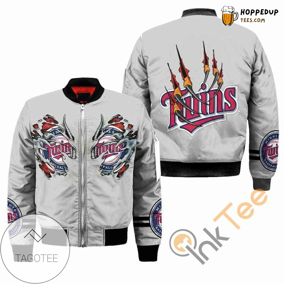 Minnesota Twins MLB Fierce Claws Graphic Bomber Jacket Fit
