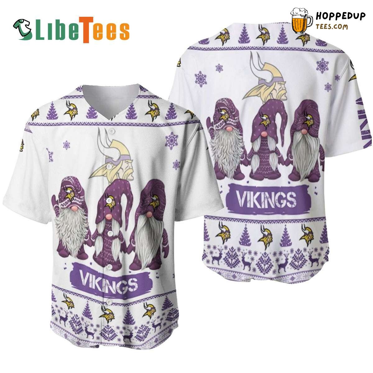Minnesota Vikings Baseball Jersey Christmas Gnomes Perfect Gifts For Your Loved Ones Jersey Shirt