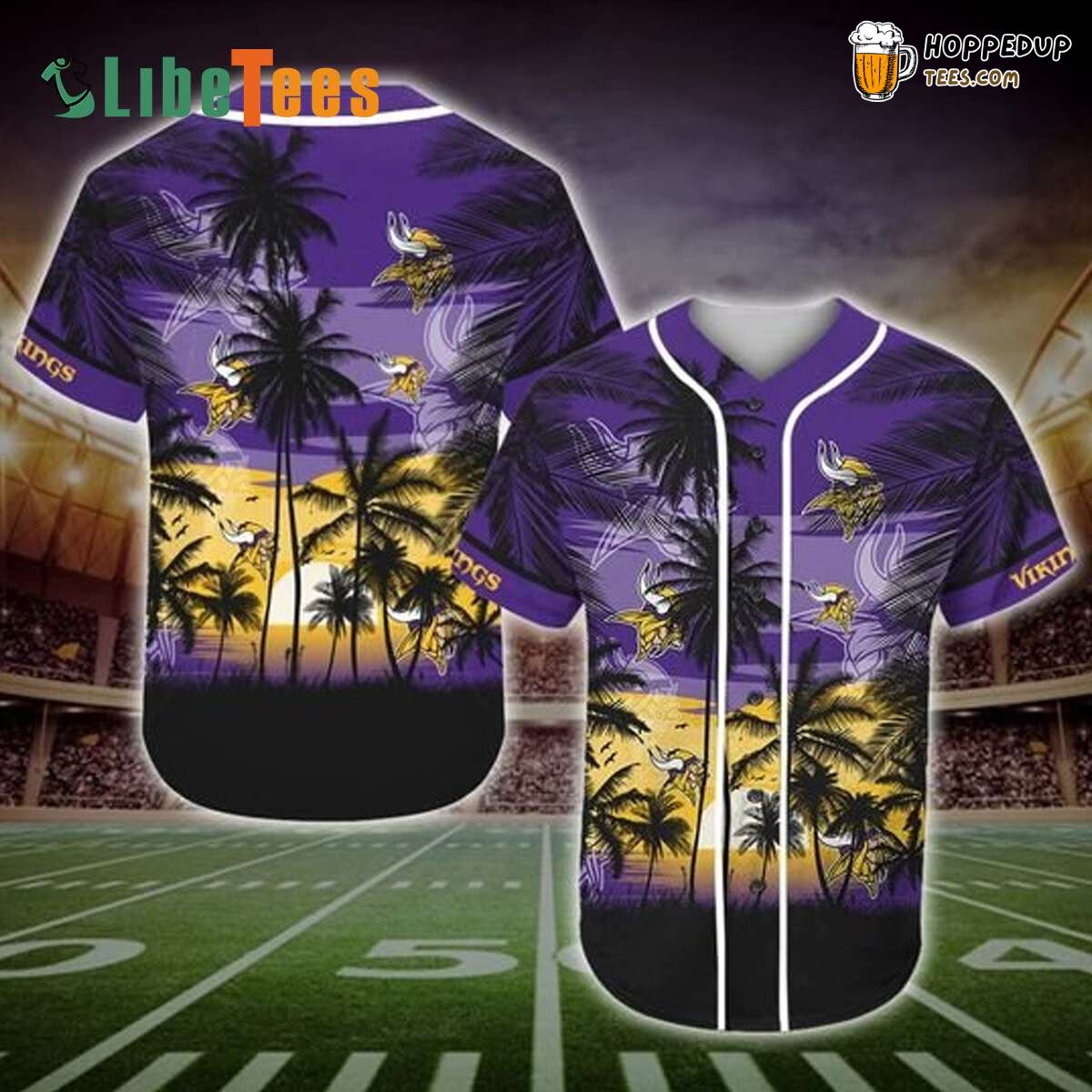 Minnesota Vikings Baseball Jersey Palm Tropical Perfect Gifts For Your Loved Ones Jersey Shirt