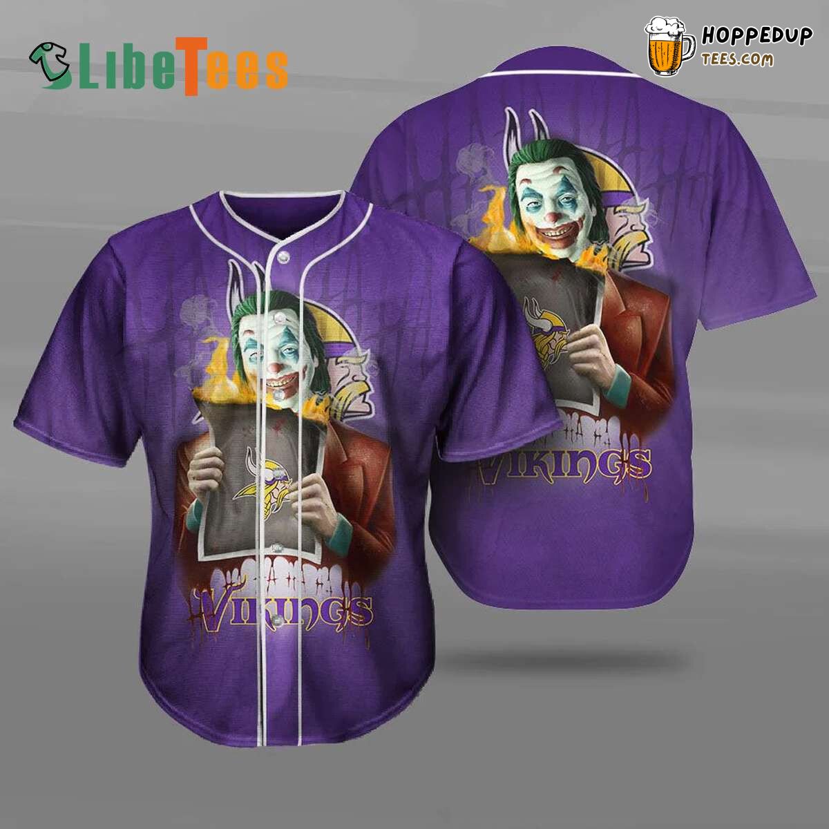 Minnesota Vikings Baseball Jersey Purple Joker Perfect Gifts For Your Loved Ones Jersey Shirt