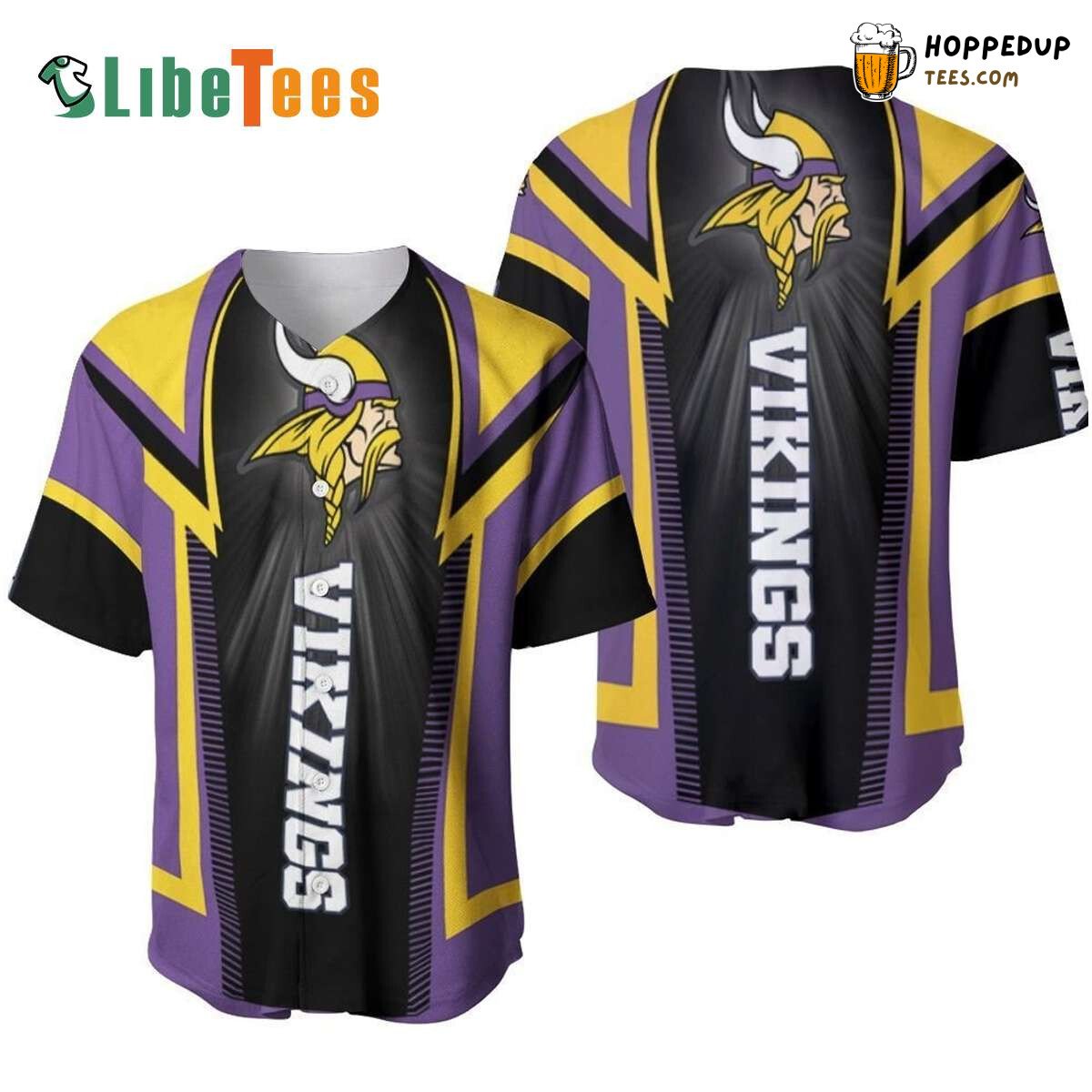 Minnesota Vikings Baseball Jersey Team Color Logo Graphic Style