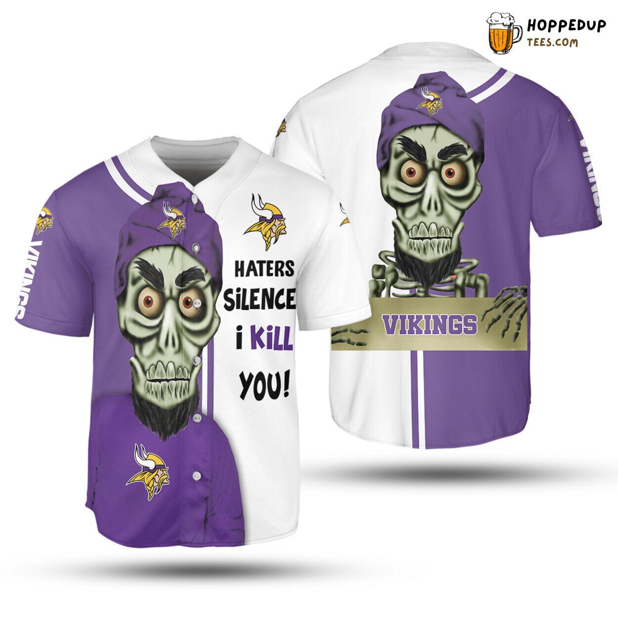 Minnesota Vikings Haters Silence Themed Baseball Jersey