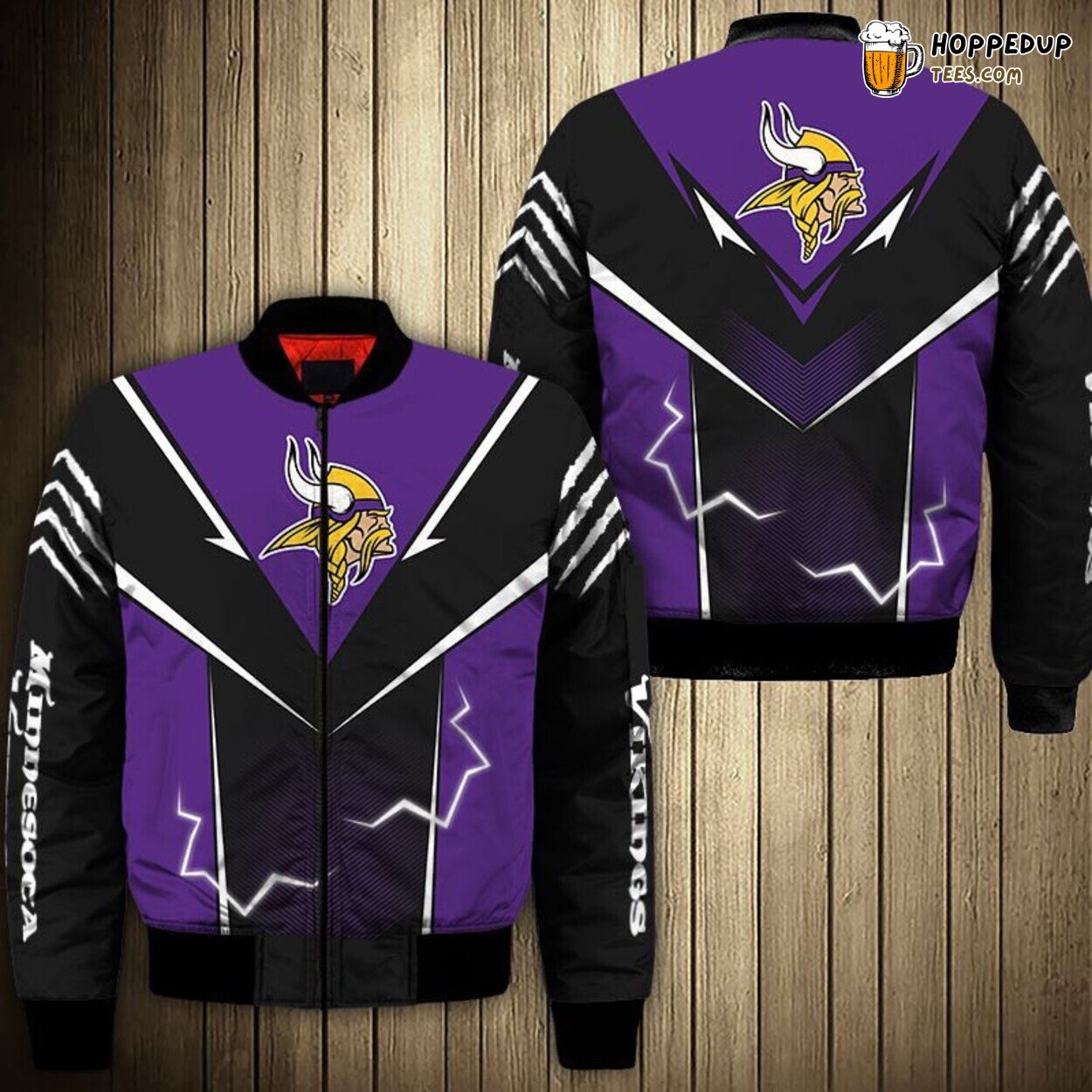 Minnesota Vikings Lightning Graphic Bomber Jacket Men Special Gift