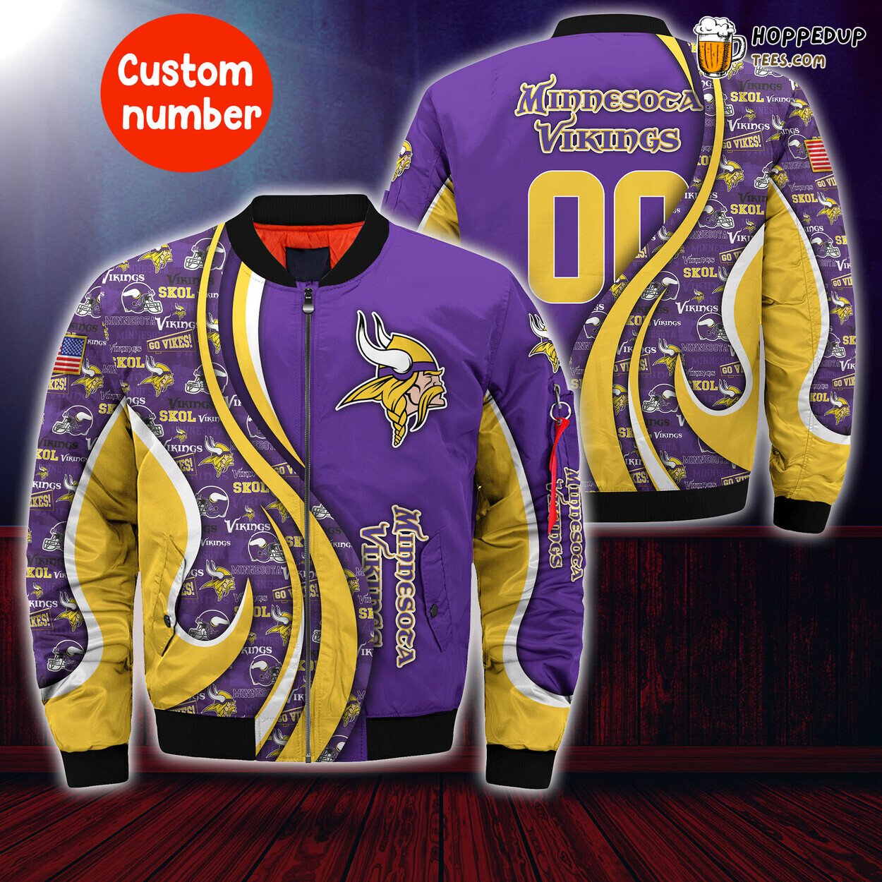 Minnesota Vikings Number Trendy Bomber Jacket Unique Design