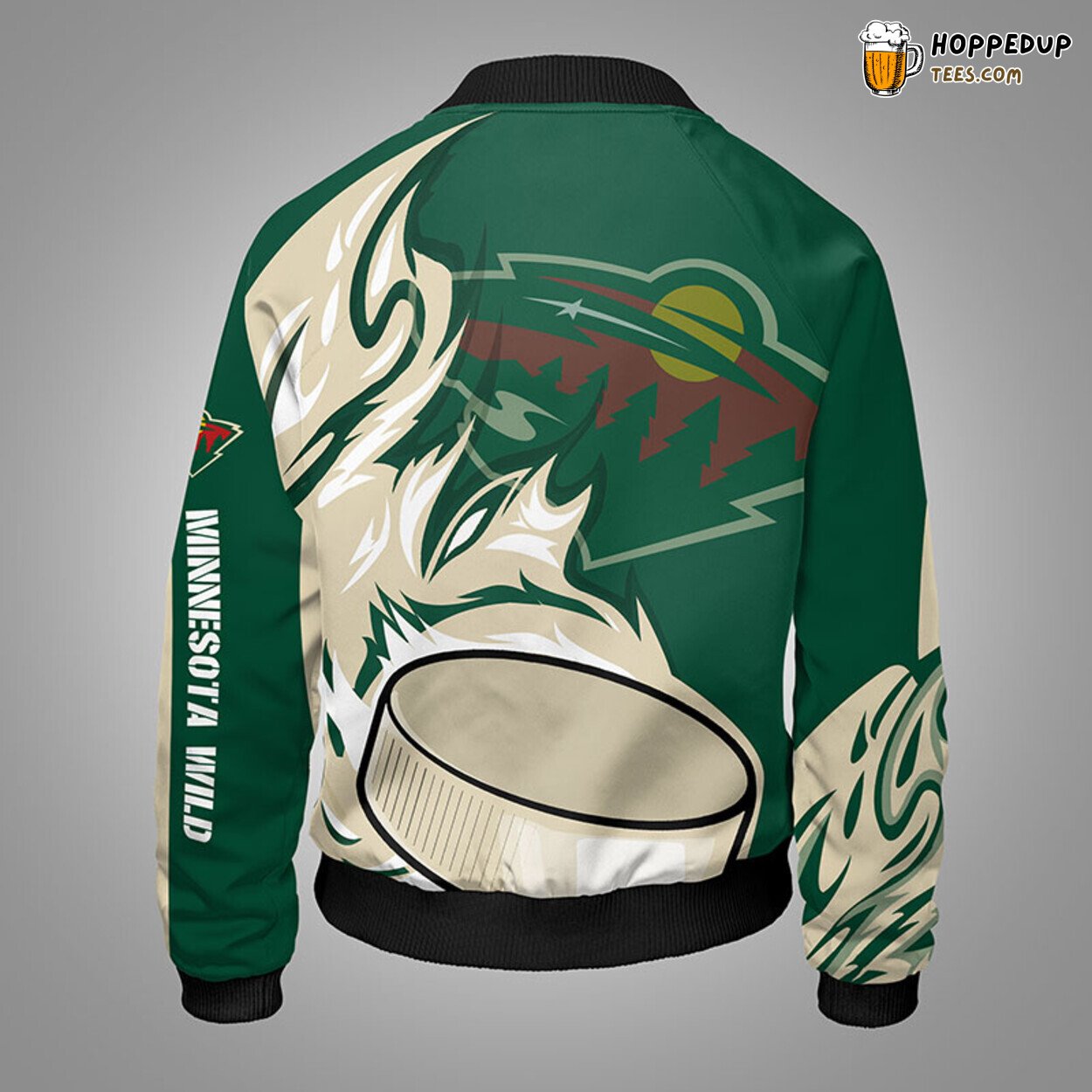 Minnesota Wild NHL Stylish Themed Look Green Bomber Jacket Unisex