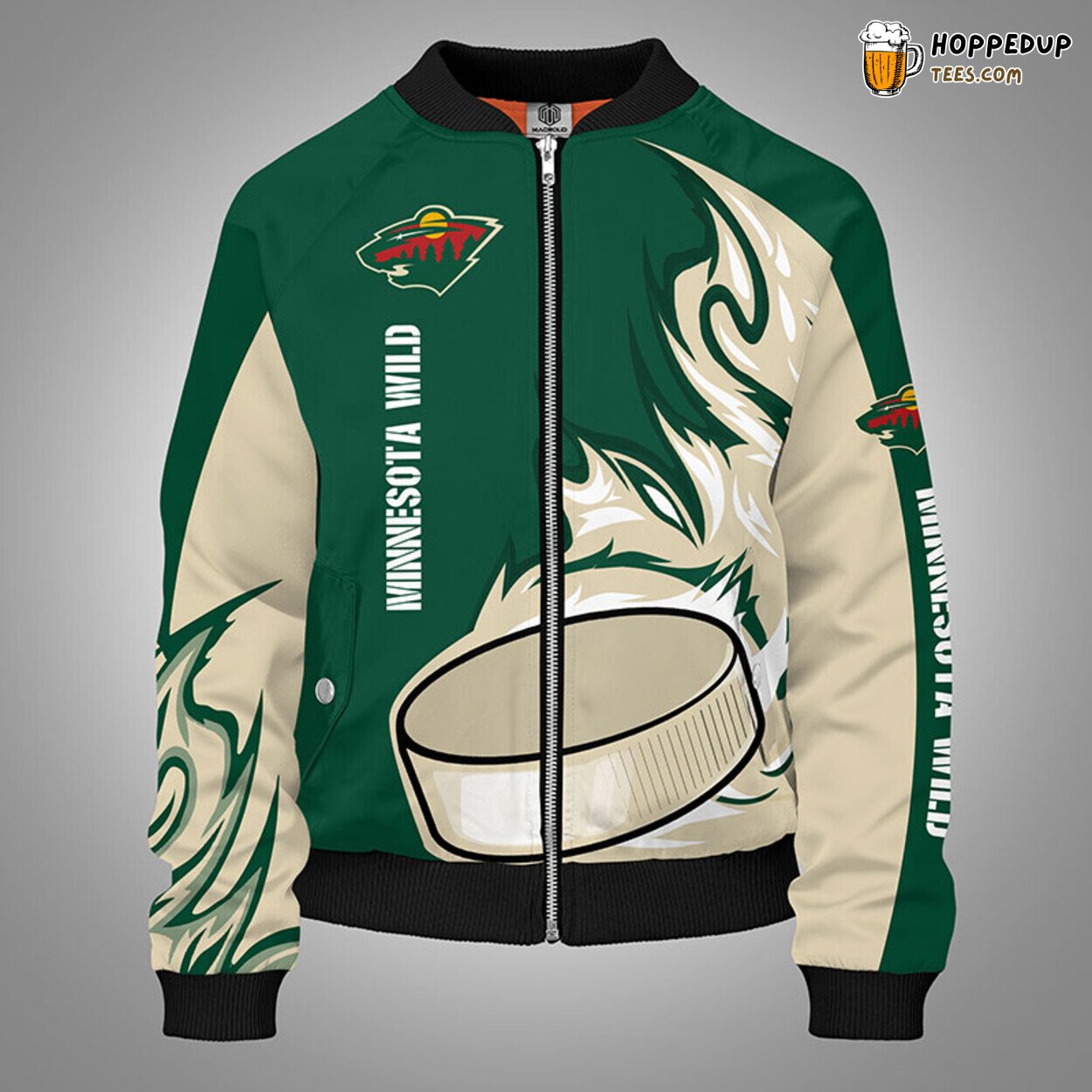 Minnesota Wild NHL Stylish Themed Look Green Bomber Jacket Unisex