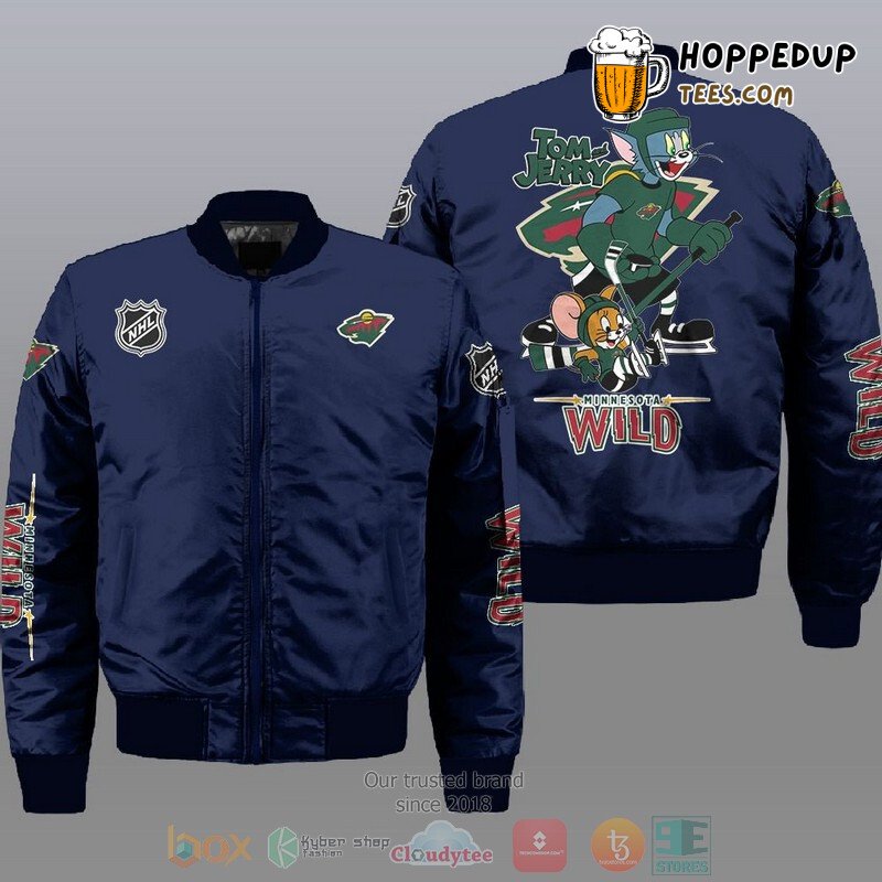 Minnesota Wild NHL Tom And Jerry Animated Bomber Jacket Style