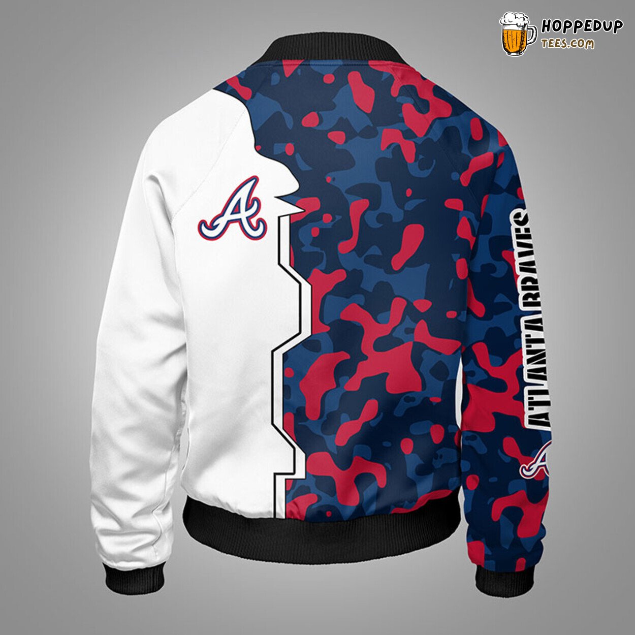 MLB Atlanta Braves Camouflage Dual Red Blue Bomber Jacket Design