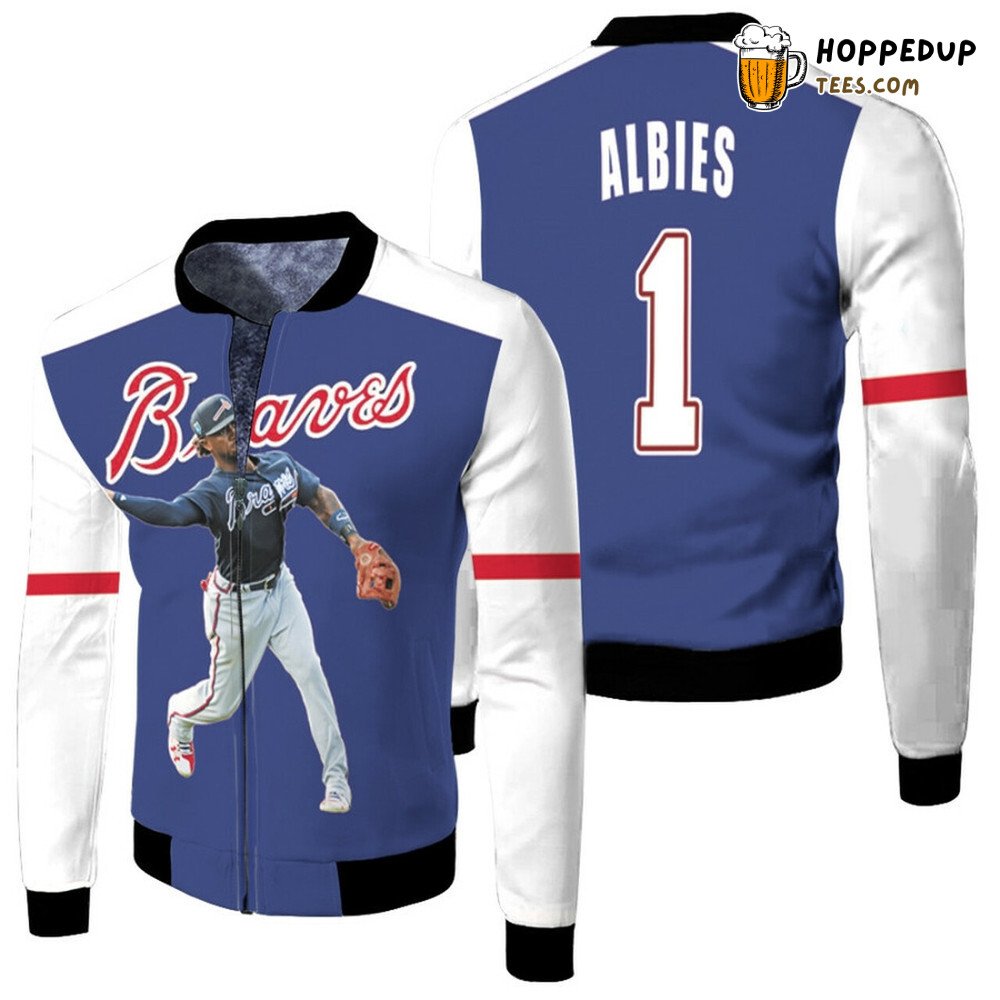 MLB Atlanta Braves Custom Name Number Blue Bomber Jacket