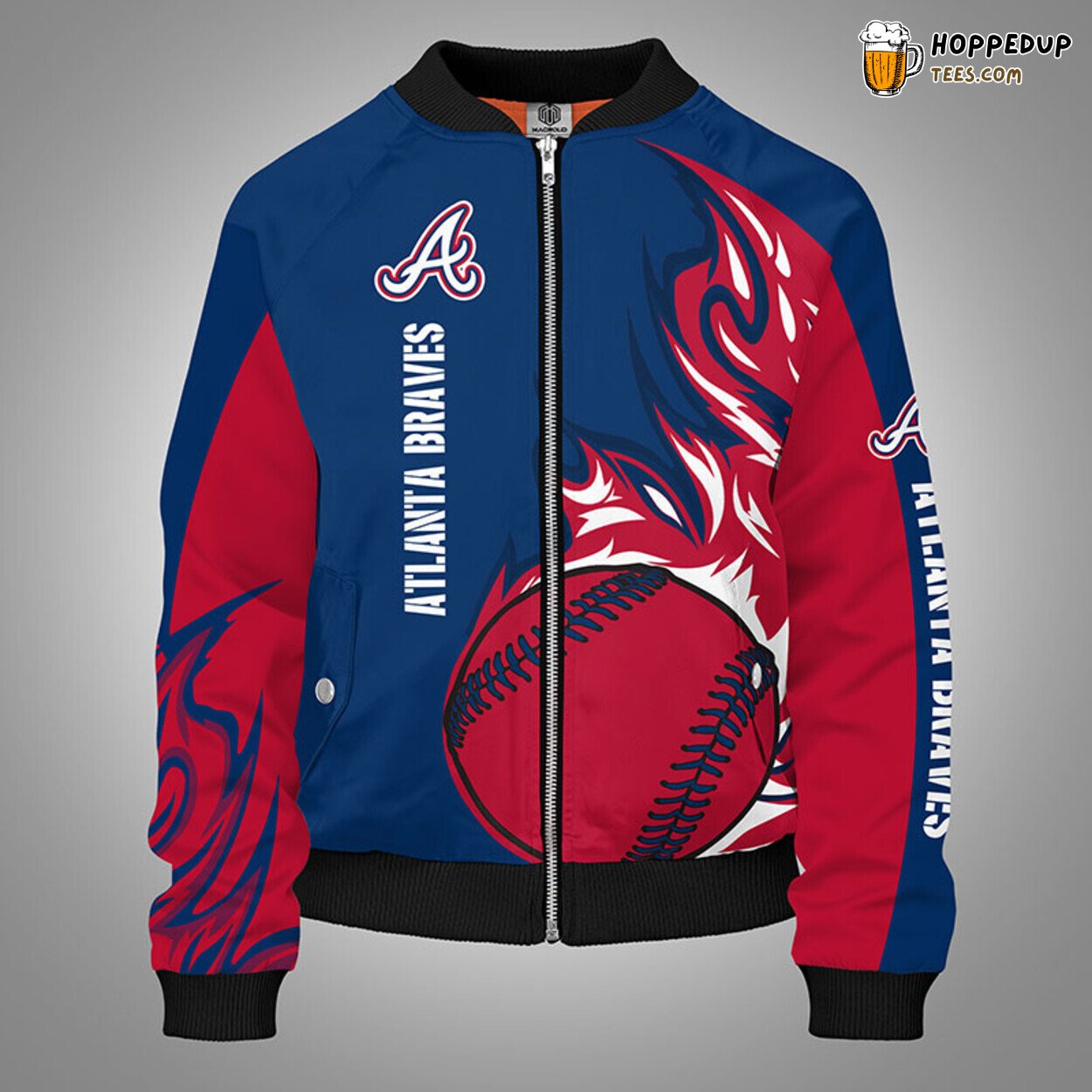 MLB Atlanta Braves Red Blue Unisex Premium Bomber Jacket Design