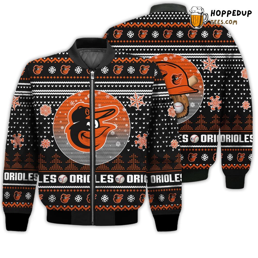 MLB Baltimore Orioles Merry Christmas Season 2022 American Bomber Jacket