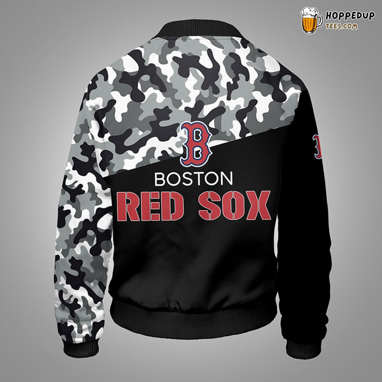 MLB Boston Red Sox Unique Camouflage Black Bomber Jacket Design