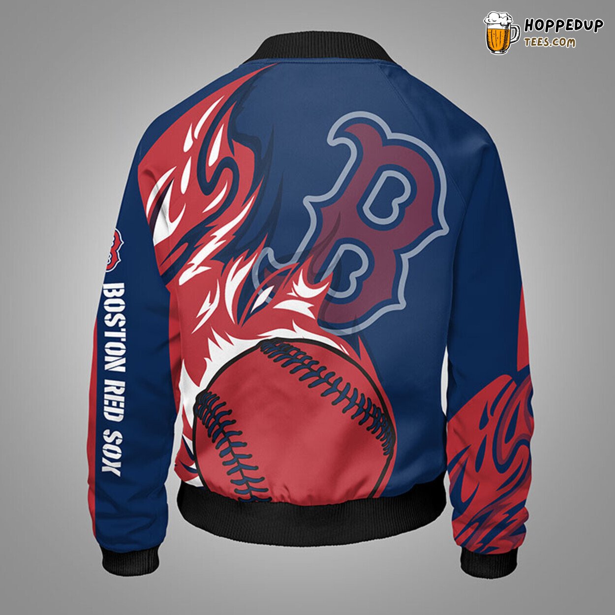 MLB Boston Red Sox Unisex Red Blue Premium Bomber Jacket Design