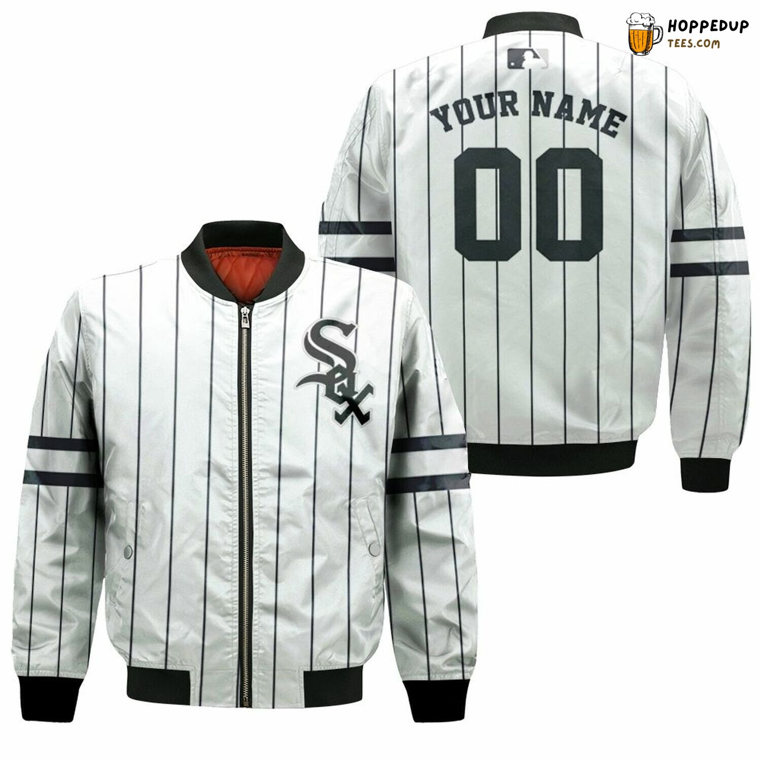 MLB Chicago White Sox Custom Name Number Bomber Jacket