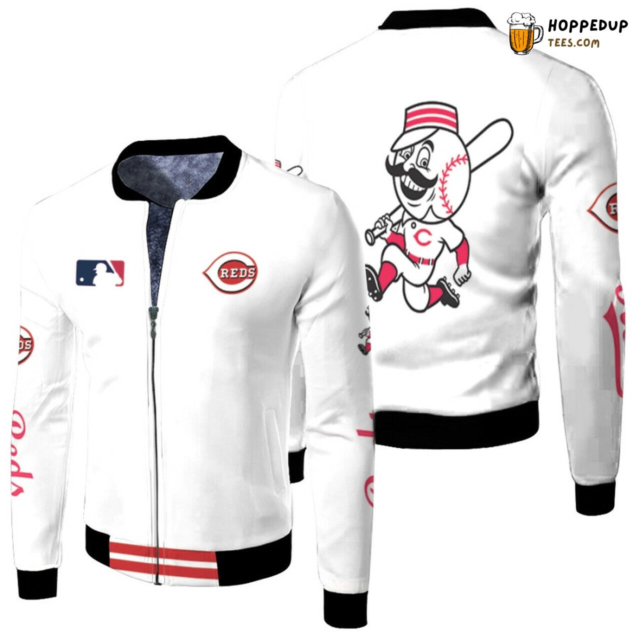 MLB Cincinnati Reds Fanwear Bomber Jacket in Traditional Colors