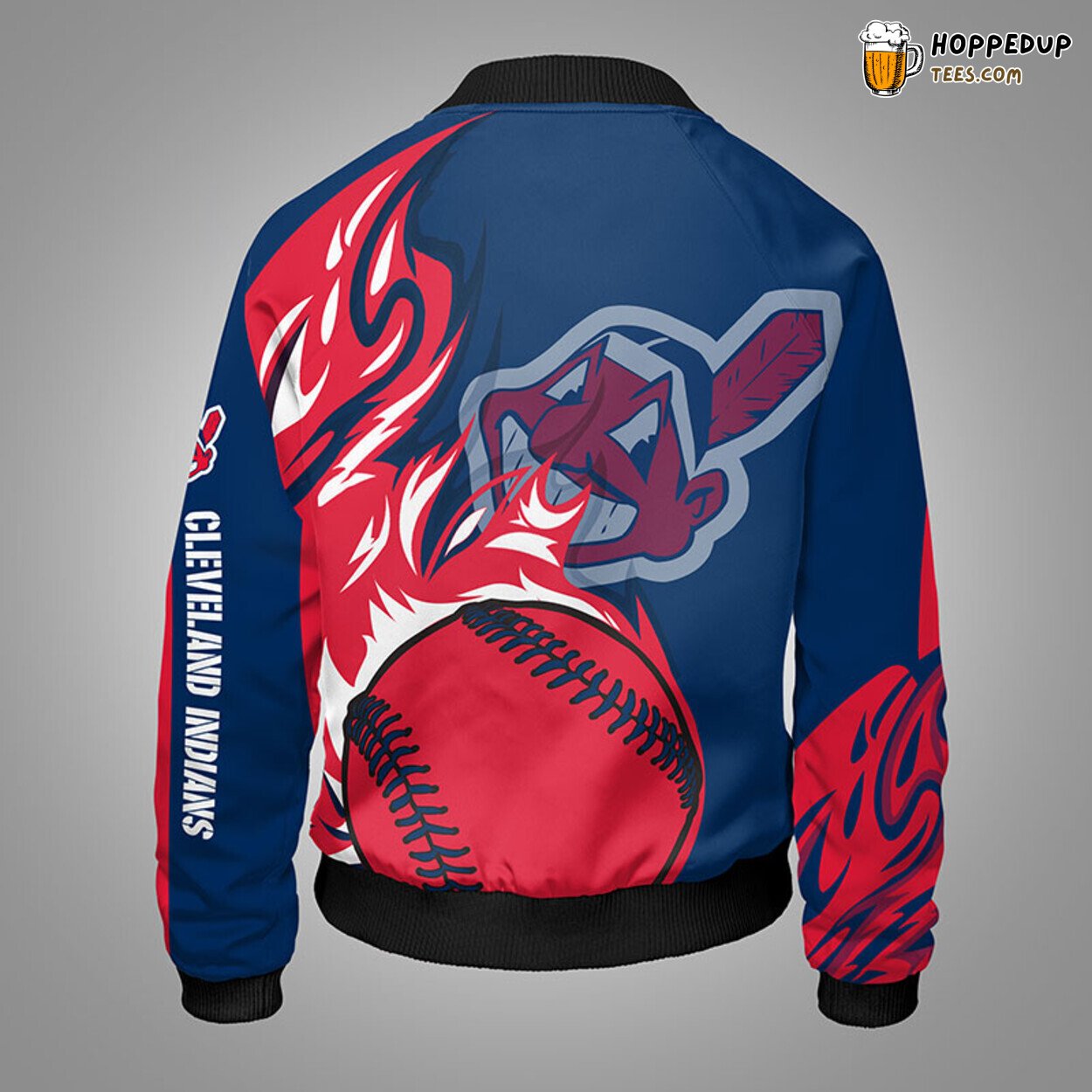 MLB Cleveland Indians Dual Red Blue Unique Bomber Jacket Design